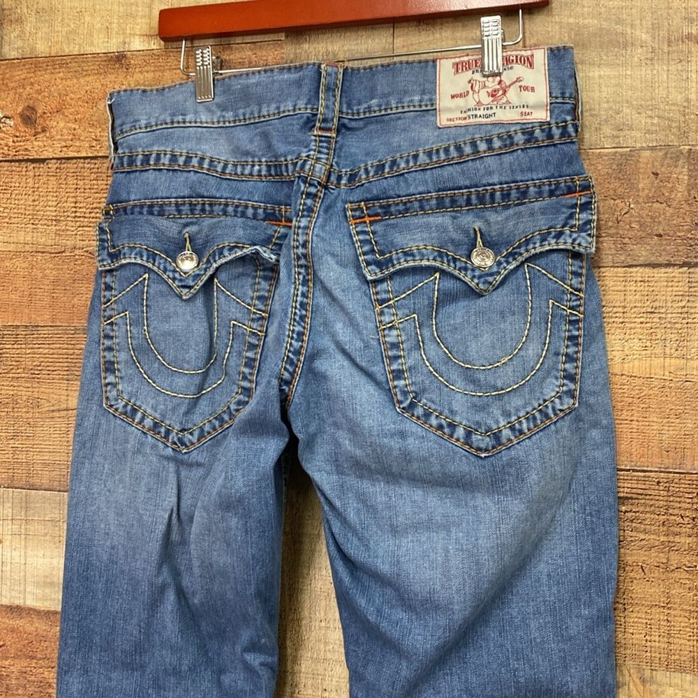 True Religion Straight Denim Jeans 33 - Picture 5 of 9